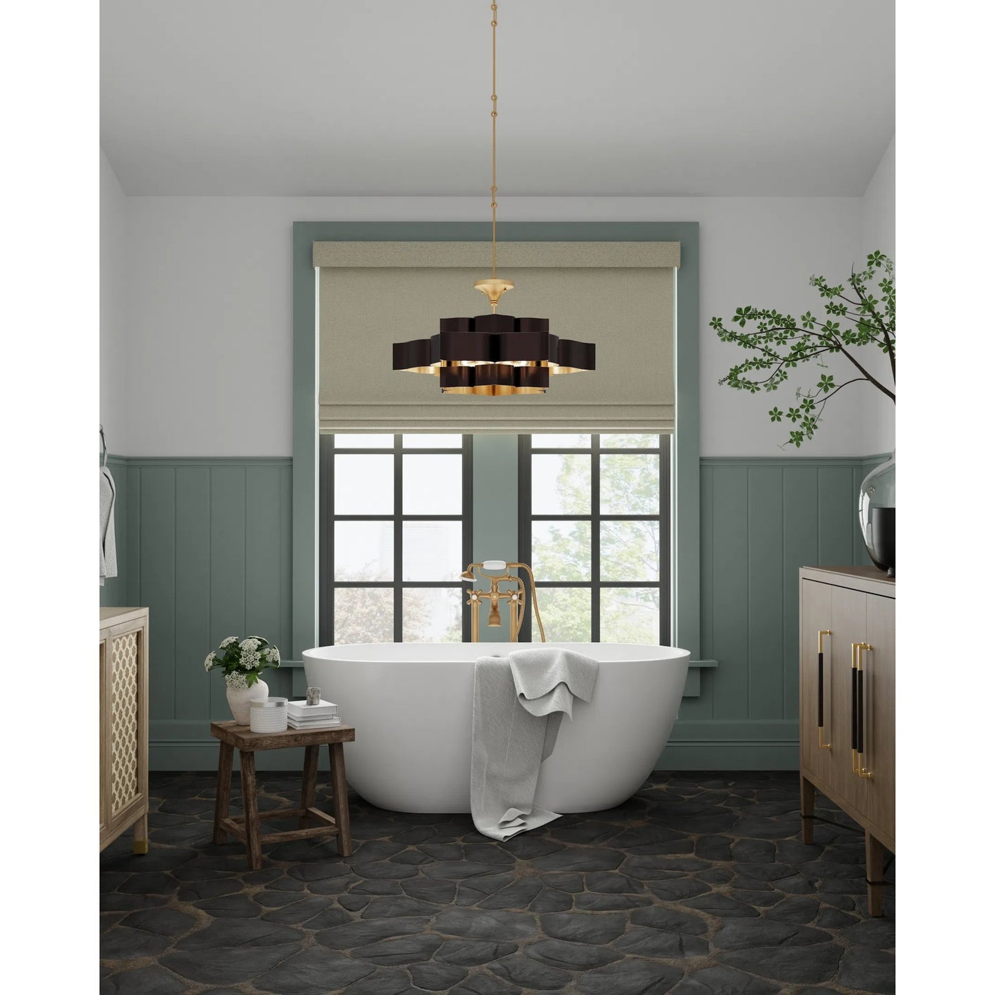 051 S-336143 | Lifestyle | Grand Lotus Chandelier by Currey and Company. Made from unique in a modern style.