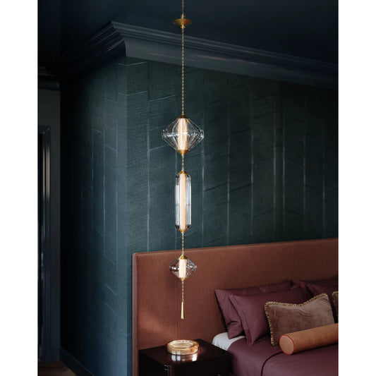 Fiorello Pendant by Corbett in vintage polished brass. Made from unique in a modern style.