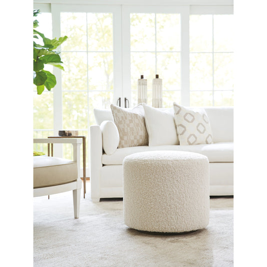 Three Arch White Swivel Ottoman by Barclay Butera in white and white. Made from unique in a modern style.