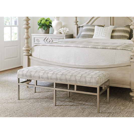 Lucca Metal Bench by Barclay Butera. Made from unique in a transitional style.