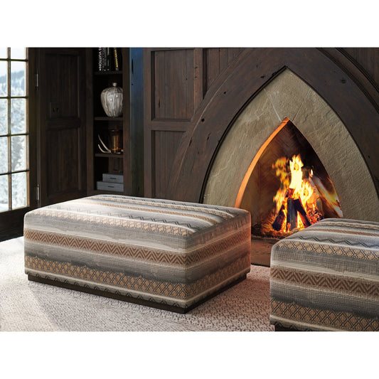 Sterling Ottoman by Lexington in arrowleaf. Made from unique in a rustic style.