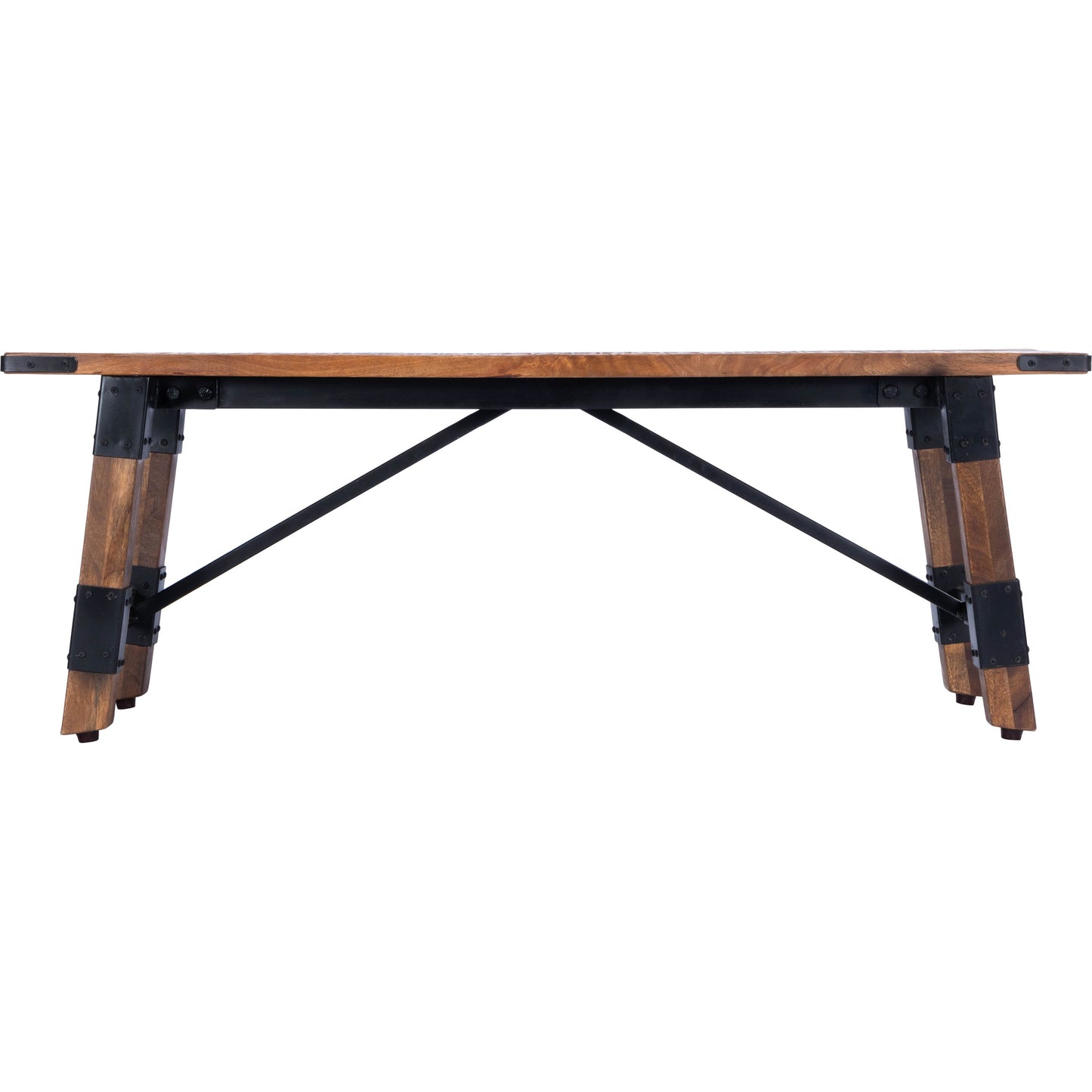 004 SR-789720 | Additional Silo | Masterson Bench by Butler Specialty Company in natural wood and industrial chic. Made from mango wood, iron: black metal finish, seat height 18-1, 2" h in a rustic style.