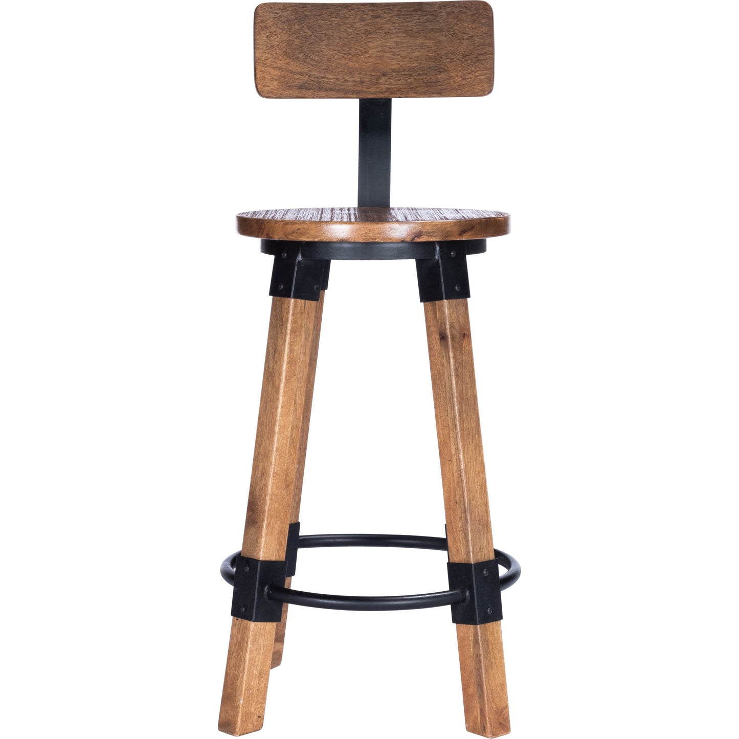 007 SR-789721 | Additional Silo | Masterson Counter Stool by Butler Specialty Company in natural wood and industrial chic. Made from mango wood, iron: black metal finish, seat height 27" h in a rustic style.