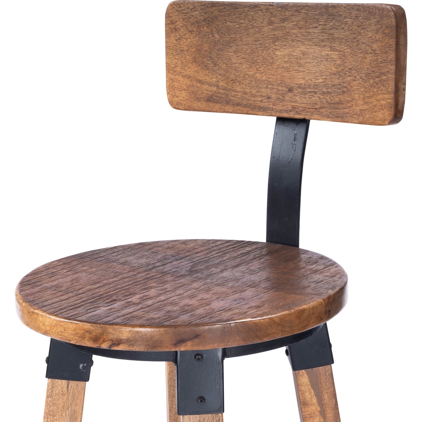 010 SR-789721 | Additional Silo | Masterson Counter Stool by Butler Specialty Company in natural wood and industrial chic. Made from mango wood, iron: black metal finish, seat height 27" h in a rustic style.