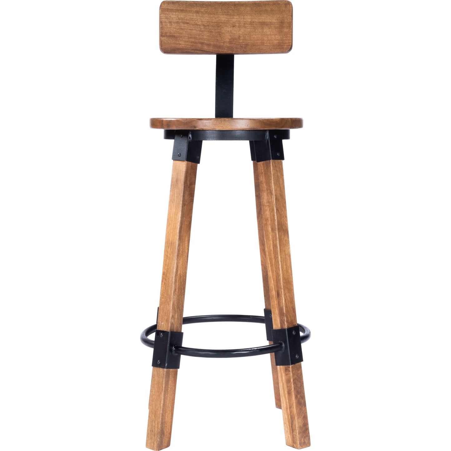 004 SR-789719 | Additional Silo | Masterson Bar Stool by Butler Specialty Company in natural wood and industrial chic. Made from mango wood, iron: black metal finish, seat height 37" h in a rustic style.