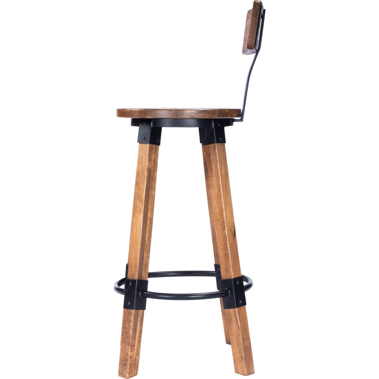 007 SR-789719 | Additional Silo | Masterson Bar Stool by Butler Specialty Company in natural wood and industrial chic. Made from mango wood, iron: black metal finish, seat height 37" h in a rustic style.