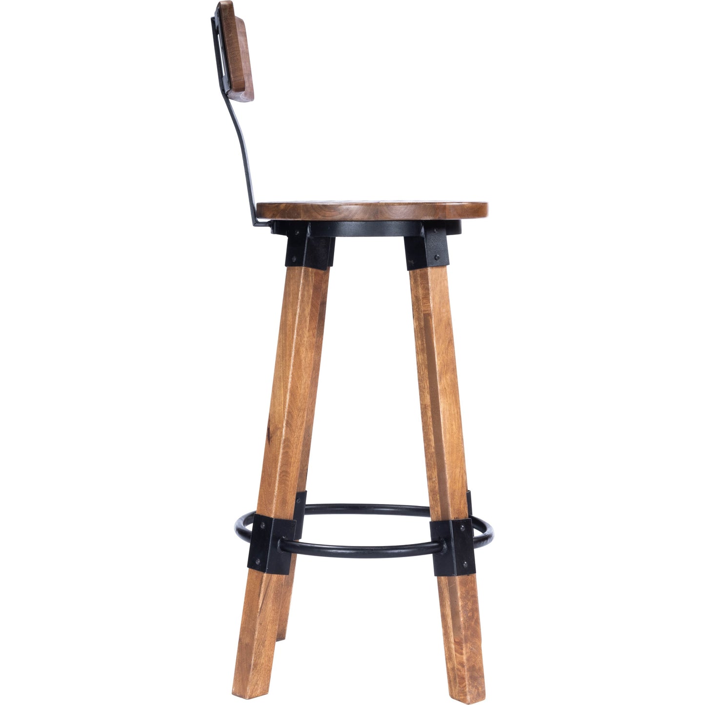 002 SR-789719 | Additional Silo | Masterson Bar Stool by Butler Specialty Company in natural wood and industrial chic. Made from mango wood, iron: black metal finish, seat height 37" h in a rustic style.
