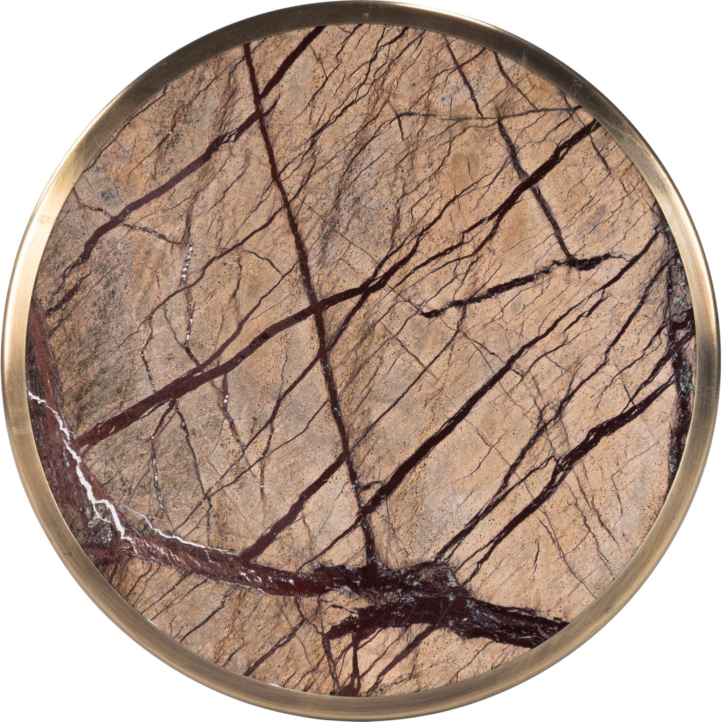 006 SR-789718 | Additional Silo | Mash End Table by Butler Specialty Company in gold and antique gold. Made from red vein marble in a modern style.