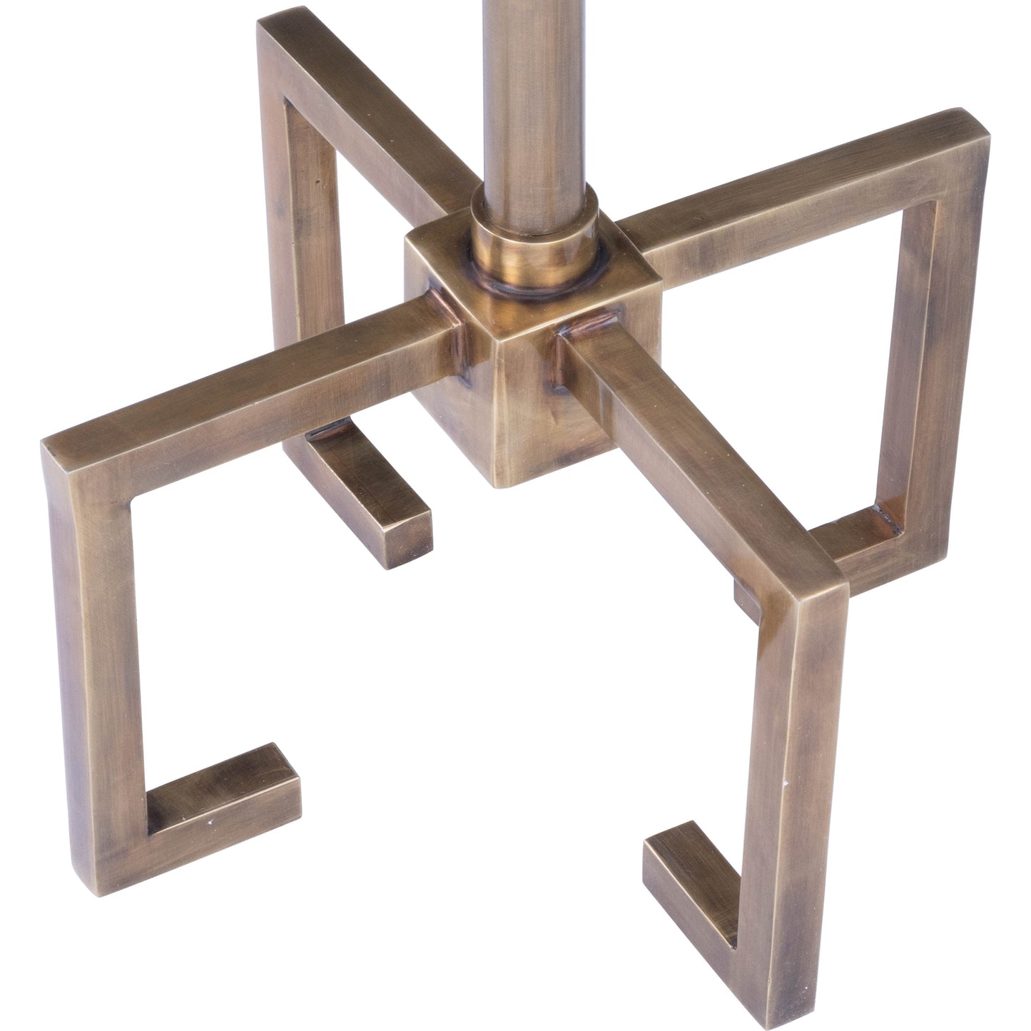 004 SR-789718 | Additional Silo | Mash End Table by Butler Specialty Company in gold and antique gold. Made from red vein marble in a modern style.
