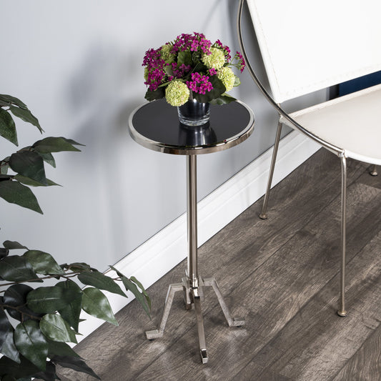 Sash End Table by Butler Specialty Company in silver and nickel. Made from granite, nickel finish, adjustble in a modern style.