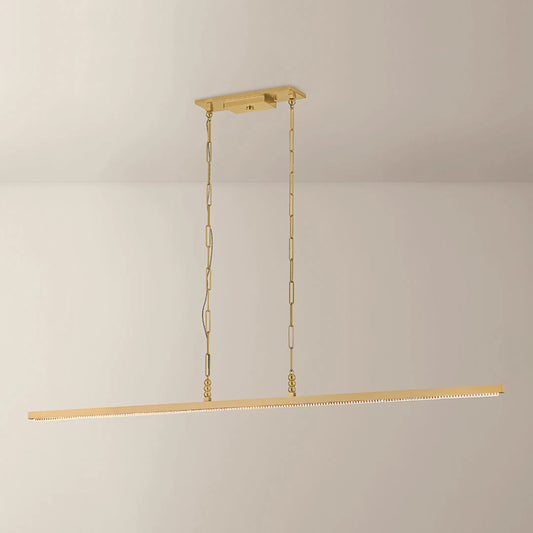 Cortina Linear by Corbett in vintage brass. Made from unique in a transitional style.