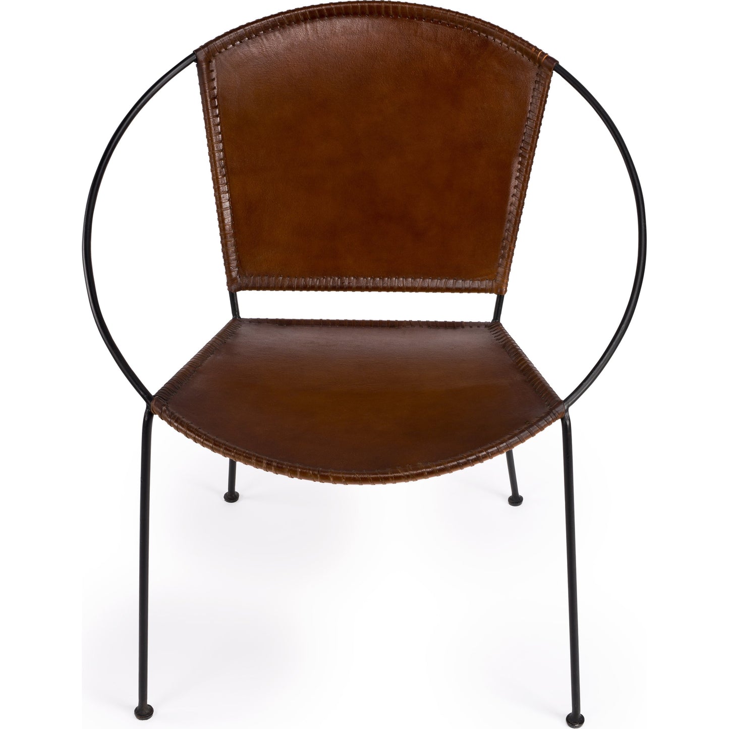 007 SR-868032 | Additional Silo | Milo Accent Chair by Butler Specialty Company in brown and brown leather. Made from leather goat, iron frame, urethane foam in a modern style.