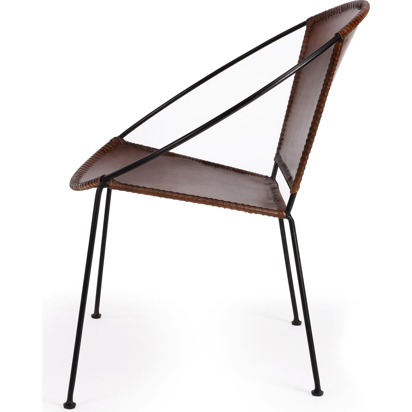 004 SR-868032 | Additional Silo | Milo Accent Chair by Butler Specialty Company in brown and brown leather. Made from leather goat, iron frame, urethane foam in a modern style.