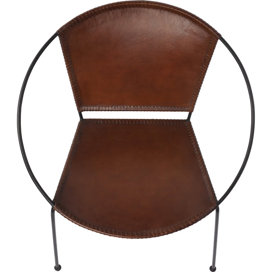 001 SR-868032 | Additional Silo | Milo Accent Chair by Butler Specialty Company in brown and brown leather. Made from leather goat, iron frame, urethane foam in a modern style.