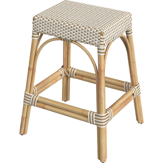 Robias Counter Stool by Butler Specialty Company. Made from rattan, polyurethane synthetic rattan in a coastal style.