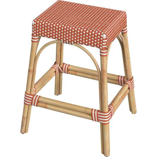 Robias Counter Stool by Butler Specialty Company. Made from rattan, polyurethane synthetic rattan in a coastal style.