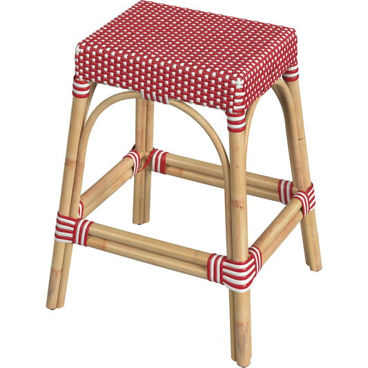 Robias Counter Stool by Butler Specialty Company. Made from rattan, polyurethane synthetic rattan in a coastal style.