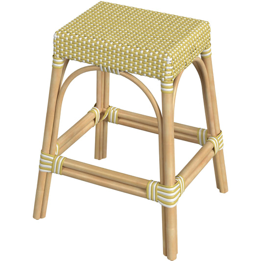 Robias Counter Stool by Butler Specialty Company. Made from rattan, polyurethane synthetic rattan in a coastal style.