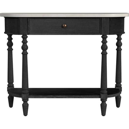 Danielle 1 Drawer Console Table by Butler Specialty Company in black and washed black. Made from marble, mahogany wood, mdf, mahogany veneer, plywood in a transitional style.