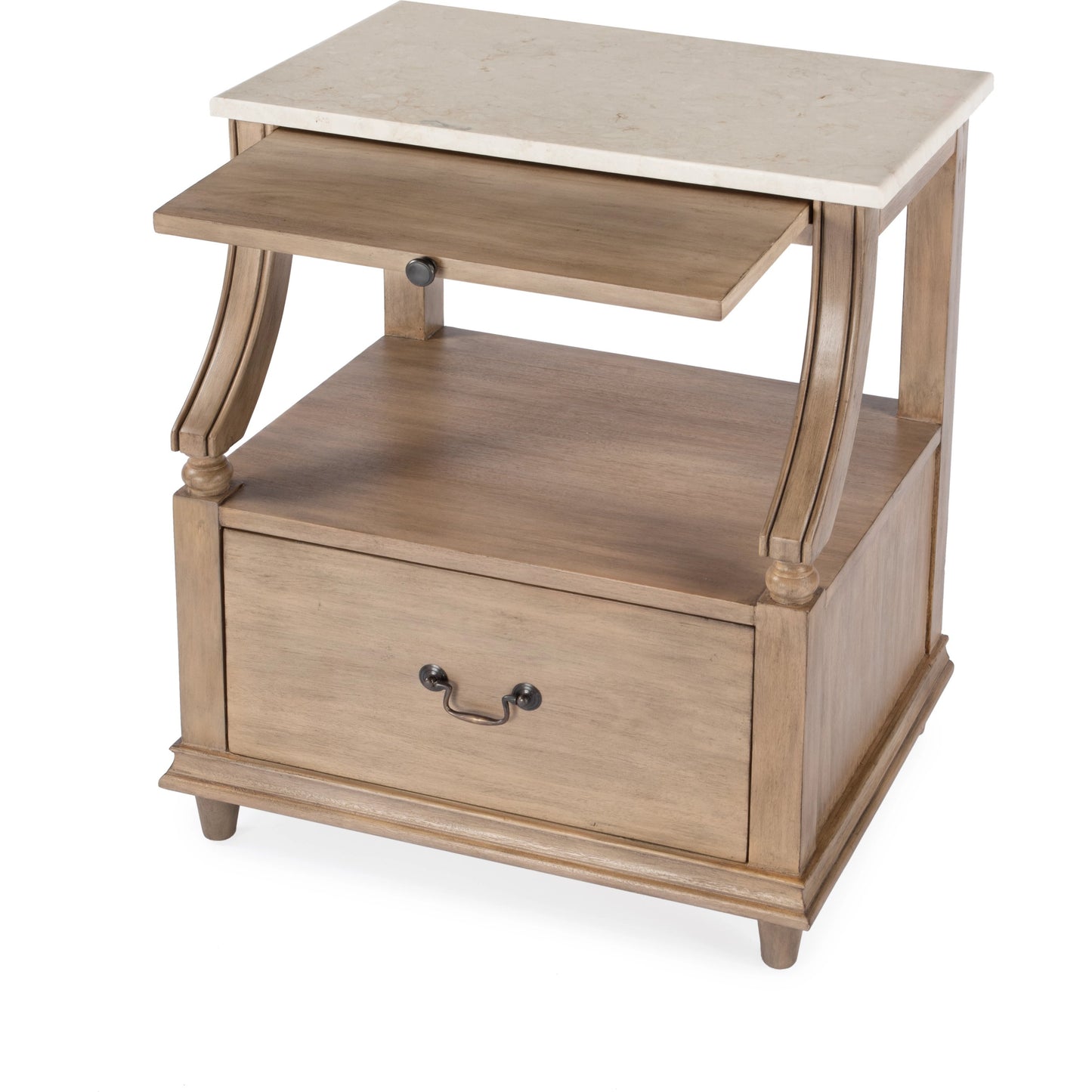 003 SI-2077731 | Additional Silo | Mabel Marble 1 Drawer Nightstand by Butler Specialty Company in tan/beige and sandalwood beige. Made from marble, mahogany wood, mdf, mahogany veneer, plywood in a cottage & farmhouse style.