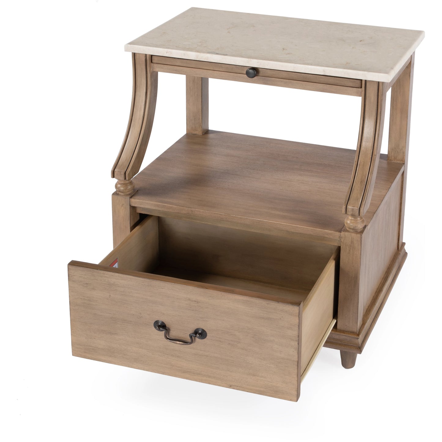 004 SI-2077731 | Additional Silo | Mabel Marble 1 Drawer Nightstand by Butler Specialty Company in tan/beige and sandalwood beige. Made from marble, mahogany wood, mdf, mahogany veneer, plywood in a cottage & farmhouse style.