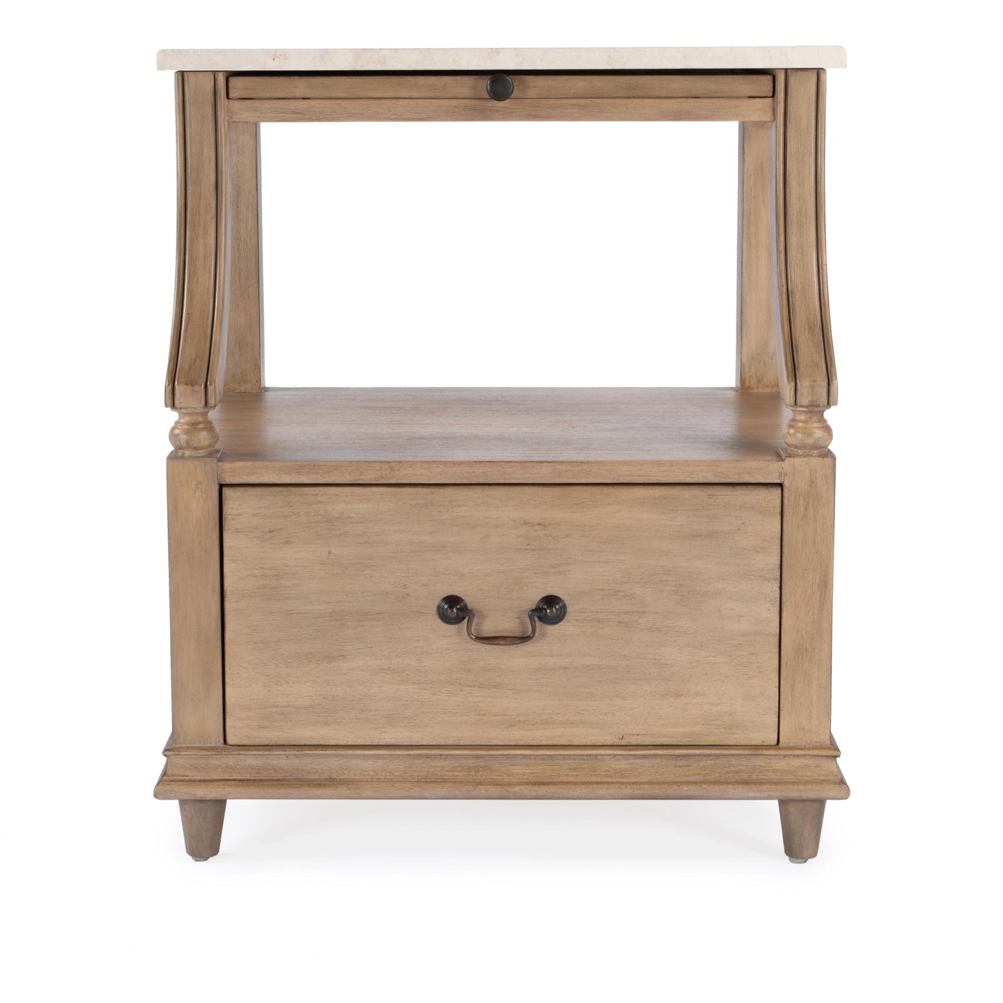 006 SI-2077731 | Additional Silo | Mabel Marble 1 Drawer Nightstand by Butler Specialty Company in tan/beige and sandalwood beige. Made from marble, mahogany wood, mdf, mahogany veneer, plywood in a cottage & farmhouse style.