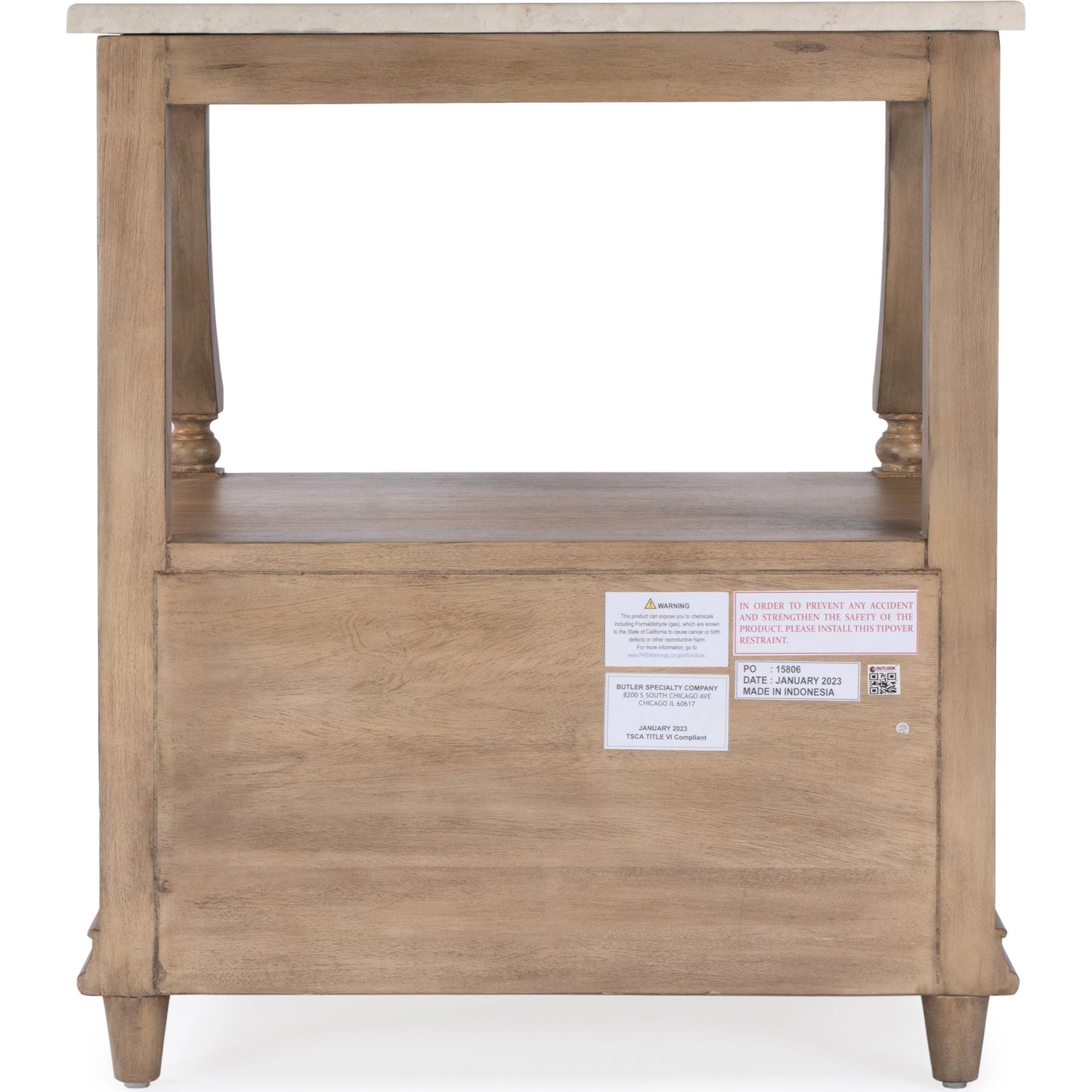 008 SI-2077731 | Additional Silo | Mabel Marble 1 Drawer Nightstand by Butler Specialty Company in tan/beige and sandalwood beige. Made from marble, mahogany wood, mdf, mahogany veneer, plywood in a cottage & farmhouse style.
