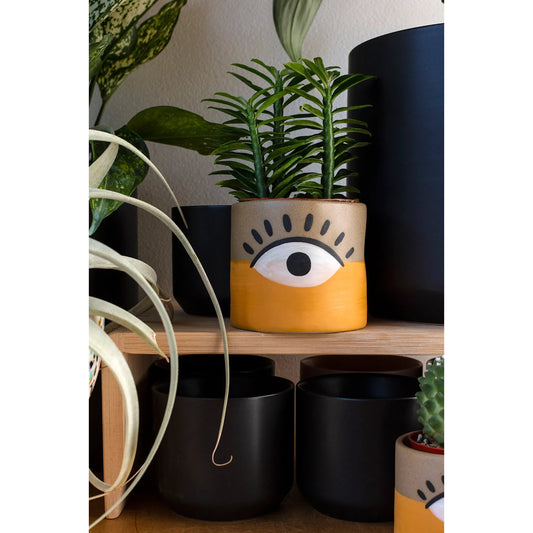 Vision Pot (Set of 2) by Accent Decor in yellow. Made from ceramic in a eclectic & global style.