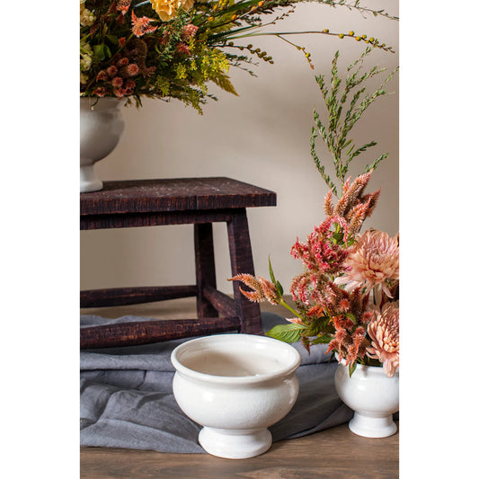 Dawson Compote by Accent Decor in white. Made from ceramic in a modern style.