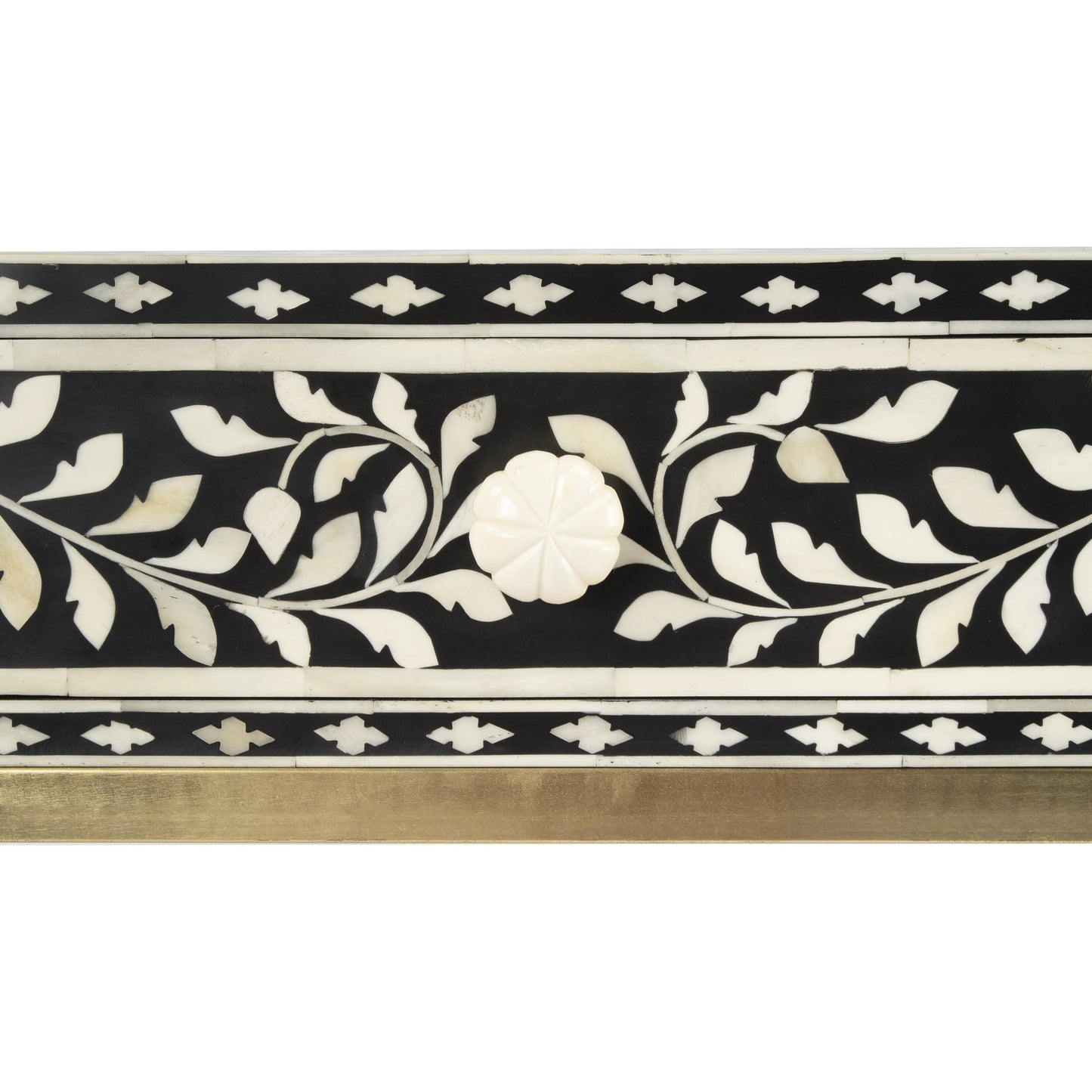 005 SR-910333 | Additional Silo | Perilla Writing Desk by Butler Specialty Company in black and white,gold and black bone. Made from bone inlay, mdf, resin, iron, mango wood in a eclectic & global style.
