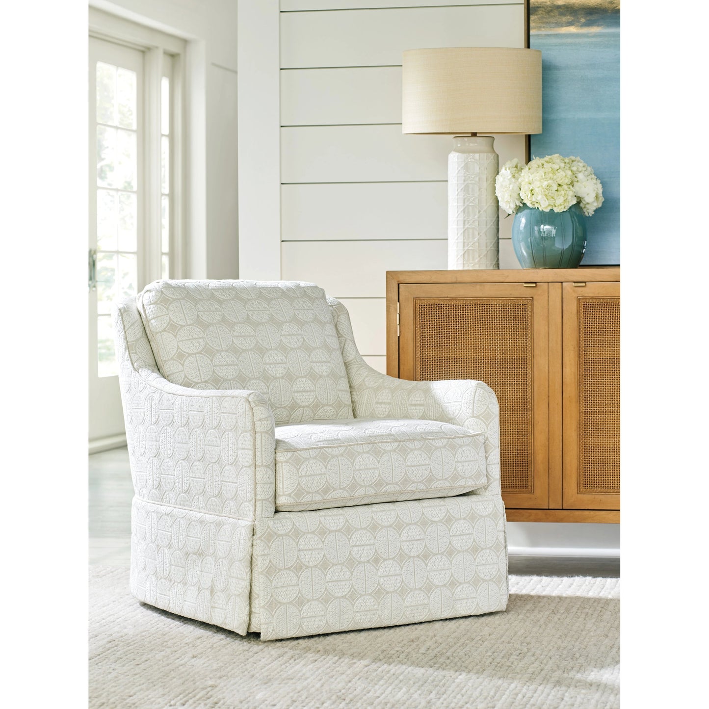 003 SI-1962987 | Lifestyle | Salt Creek Swivel Chair by Lexington in gray. Made from unique in a modern style.