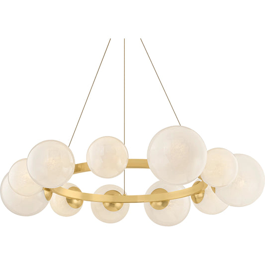 Pacama Chandelier by Hudson Valley in aged brass. Made from unique in a unique style.