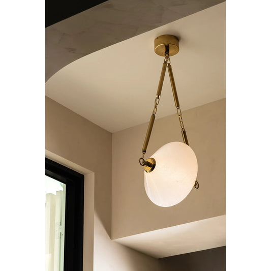 Solara Pendant by Corbett in vintage polished brass. Made from unique in a modern style.