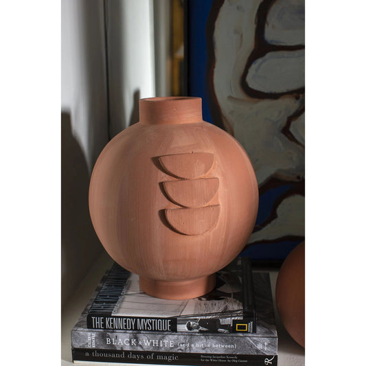 Conan Vase by Accent Decor in terracotta. Made from ceramic in a modern style.