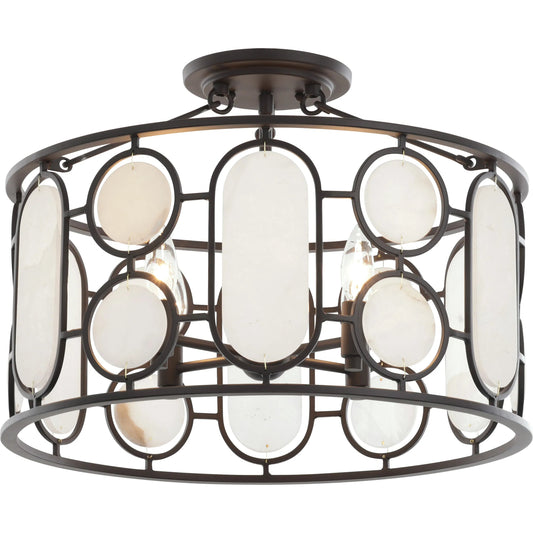 000 SI-2537009 | Primary Silo | Oval Office 4 Light Semi Flush by Varaluz in bronze, brown. Made from steel, alabaster in a unique style.
