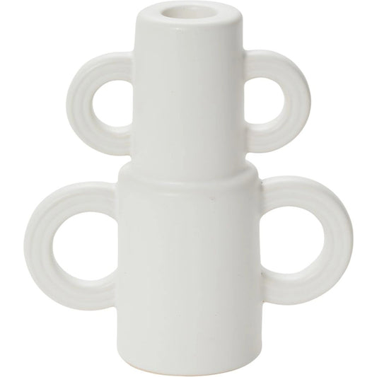 Slateford Candleholder by Accent Decor in white. Made from ceramic in a modern style.