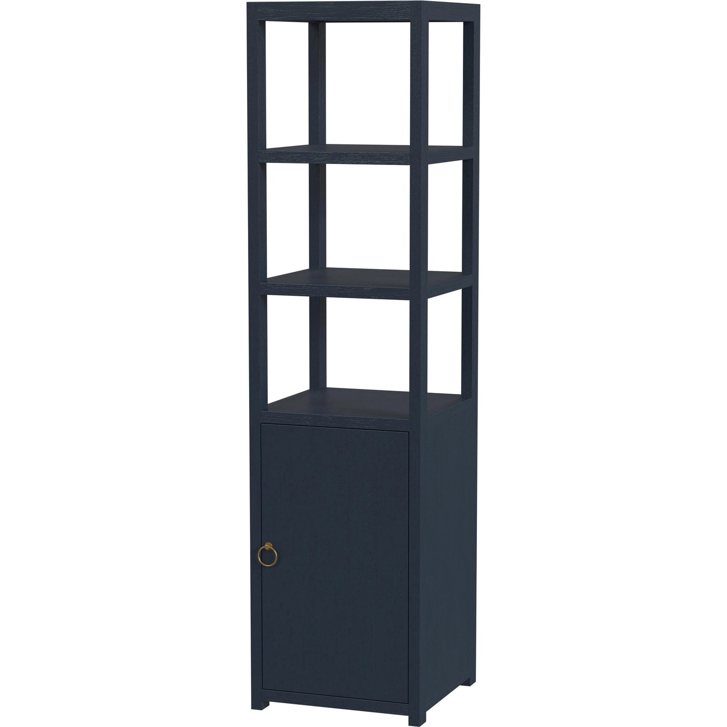 001 SI-2021976 | Additional Silo | Lark 3-Tier Etagere Bookcase by Butler Specialty Company in navy blue. Made from solid acacia wood, acacia veneer, mdf in a modern style.