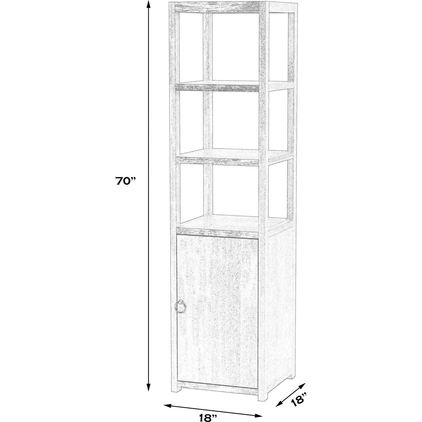 004 SI-2021976 | Additional Silo | Lark 3-Tier Etagere Bookcase by Butler Specialty Company in navy blue. Made from solid acacia wood, acacia veneer, mdf in a modern style.