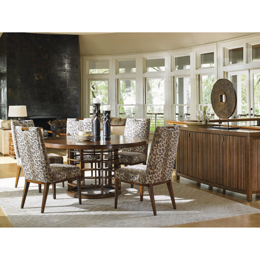 Meridien Round Dining Table with Wooden Top by Tommy Bahama Home. Made from unique in a modern style.
