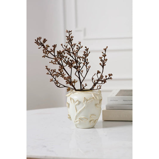 Bianca Vase by Accent Decor in off, white. Made from ceramic in a unique style.