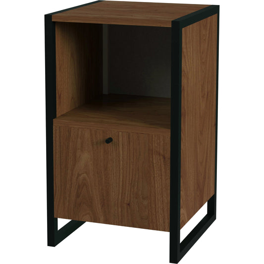 Drake One Drawer File Cabinet with Storage by Butler Specialty Company in medium brown and brown. Made from mdf, veneer walnut, steel in a modern style.