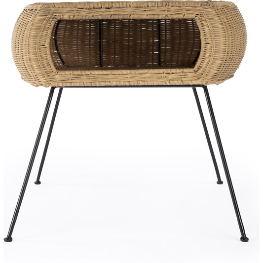 Coralitta End Table by Butler Specialty Company in natural and natural rattan. Made from iron, natural rattan in a modern style.