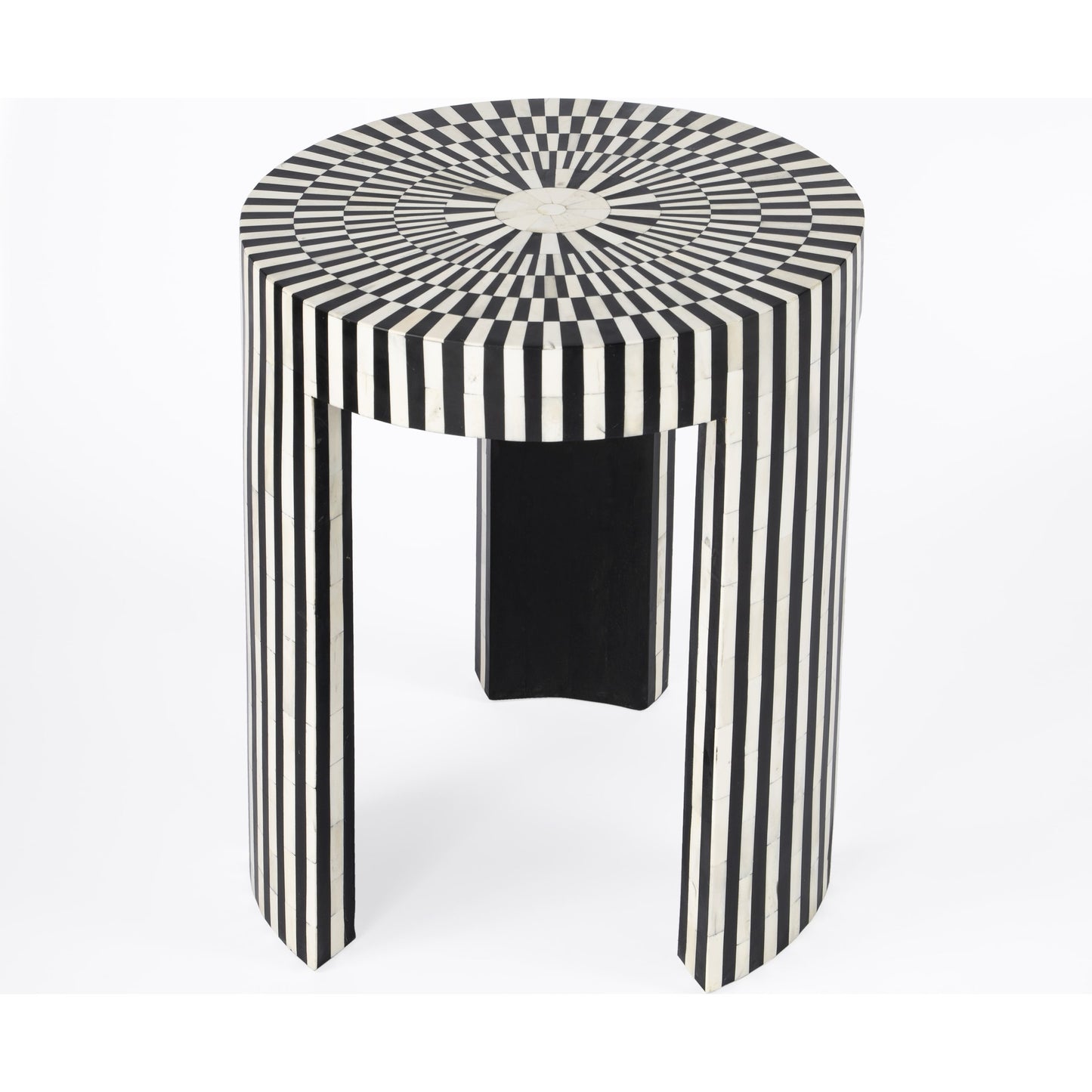 001 SI-1822348 | Additional Silo | Rimma Side Table by Butler Specialty Company in black and white and grey. Made from bone, resin, mdf in a eclectic & global style.