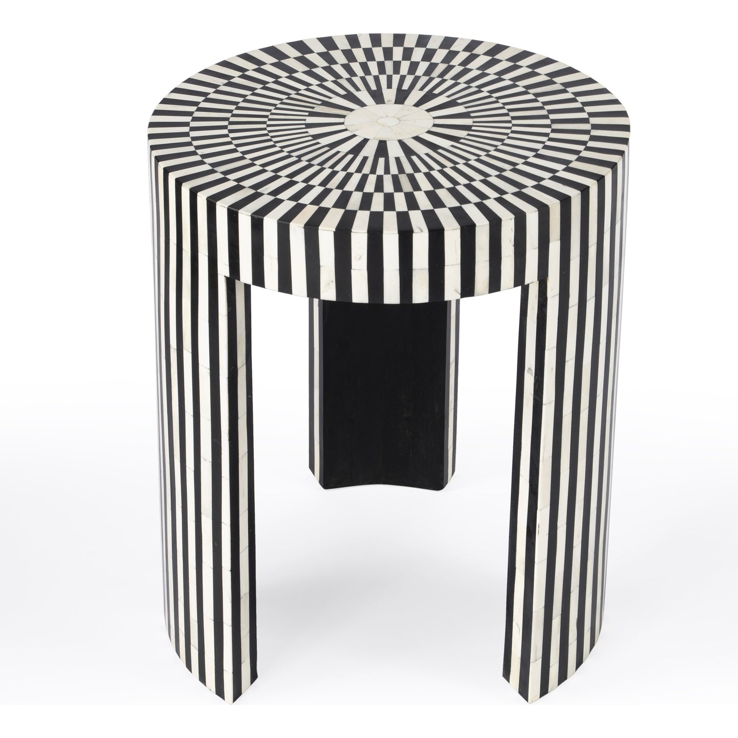 002 SI-1822348 | Additional Silo | Rimma Side Table by Butler Specialty Company in black and white and grey. Made from bone, resin, mdf in a eclectic & global style.