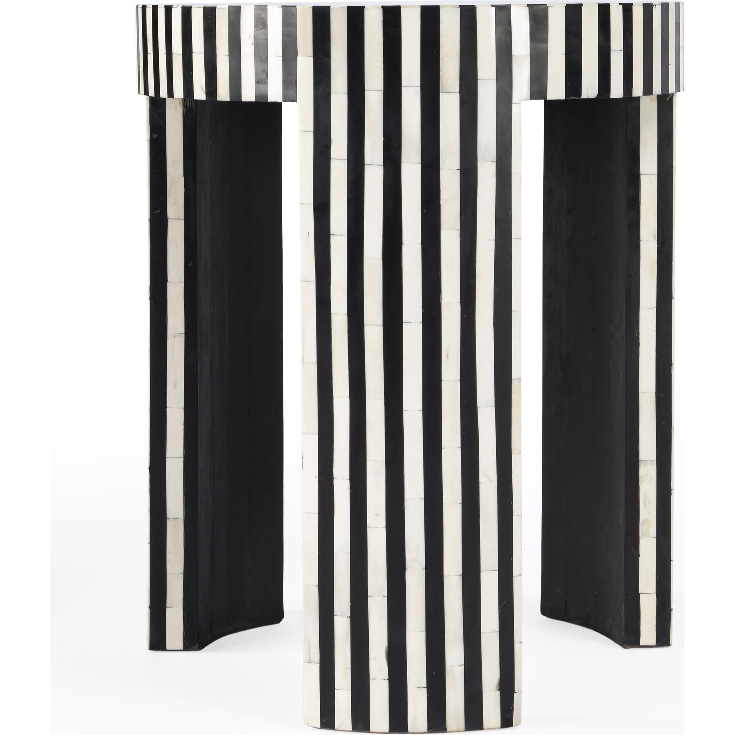 004 SI-1822348 | Additional Silo | Rimma Side Table by Butler Specialty Company in black and white and grey. Made from bone, resin, mdf in a eclectic & global style.