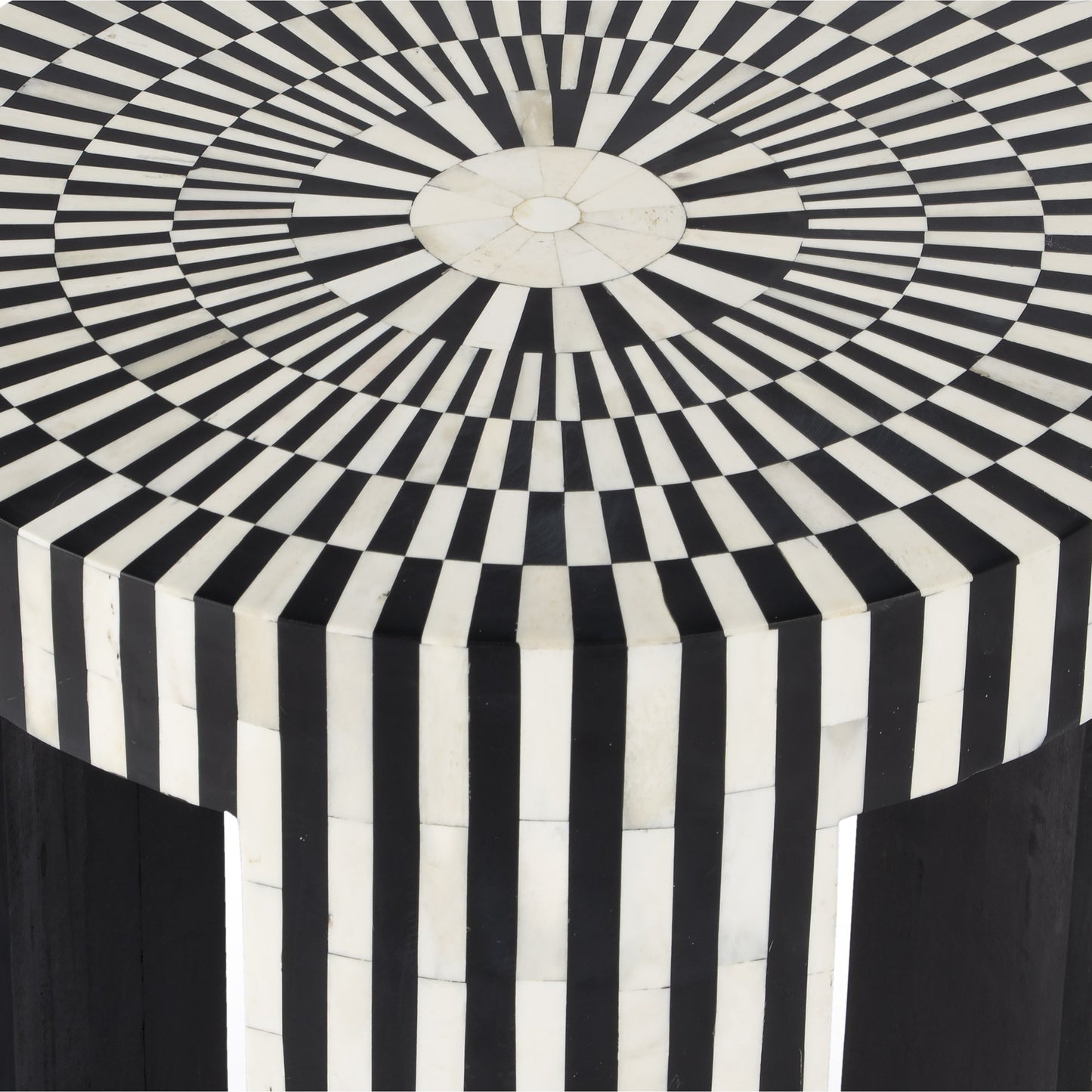 006 SI-1822348 | Additional Silo | Rimma Side Table by Butler Specialty Company in black and white and grey. Made from bone, resin, mdf in a eclectic & global style.