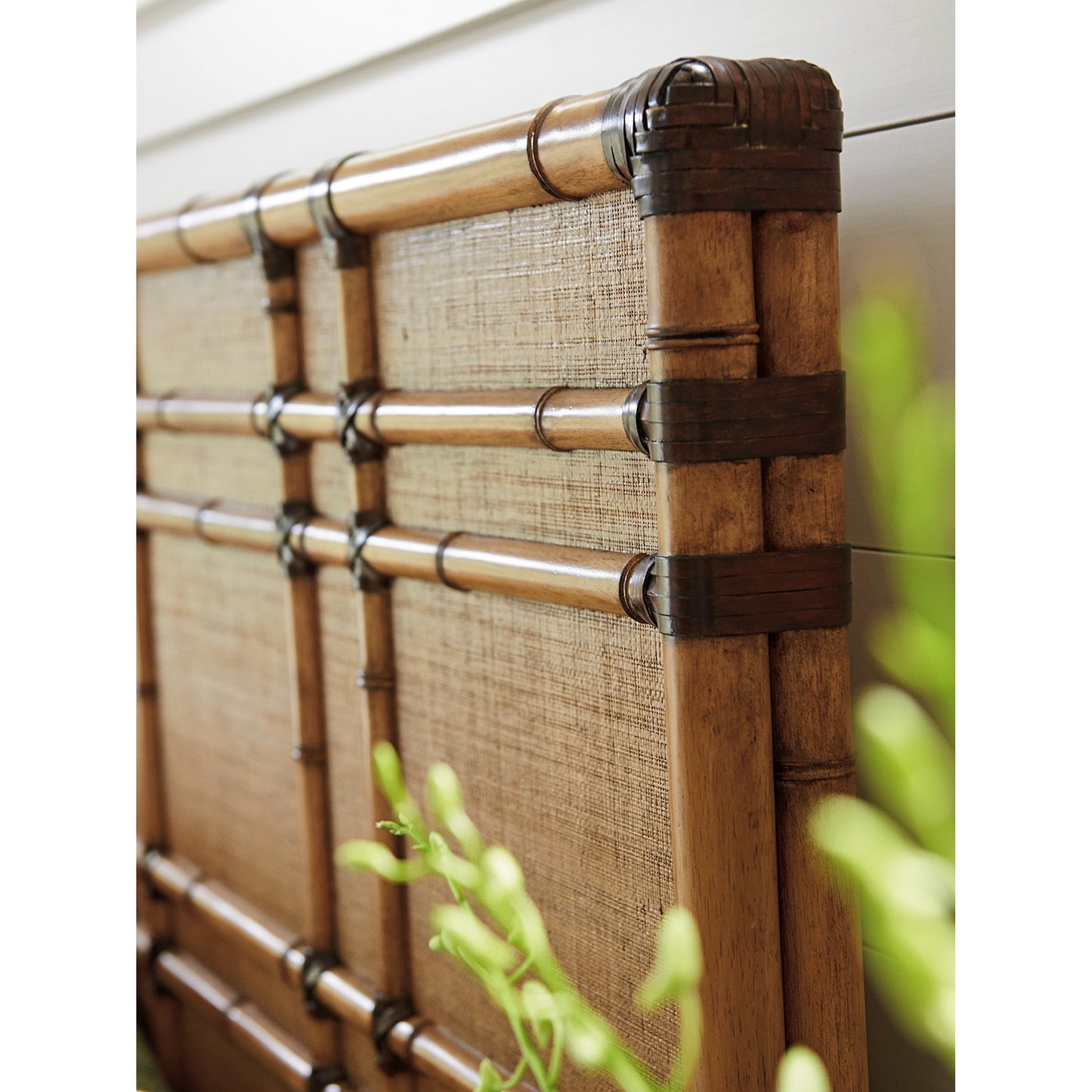 004 SR-836024 | Closeup | Coco Bay Panel Bed by Tommy Bahama Home. Made from unique in a coastal style.
