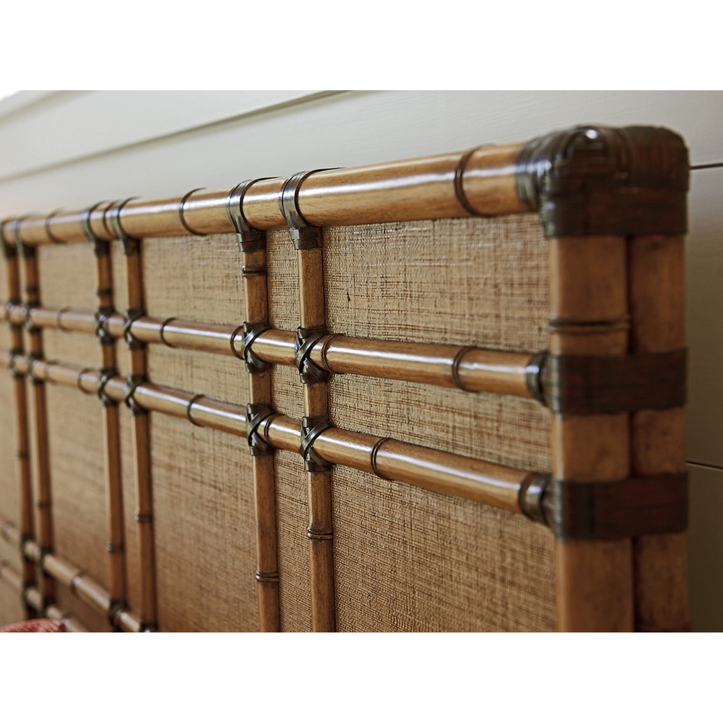 002 SR-836027 | Closeup | Coco Bay Panel Headboard by Tommy Bahama Home. Made from unique in a coastal style.