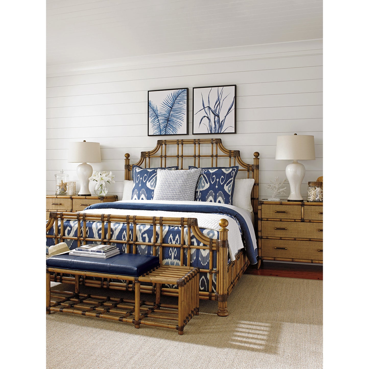 007 SR-836471,SR-836473 | Lifestyle | St. Kitts Rattan Bed by Tommy Bahama Home. Made from unique in a coastal style.