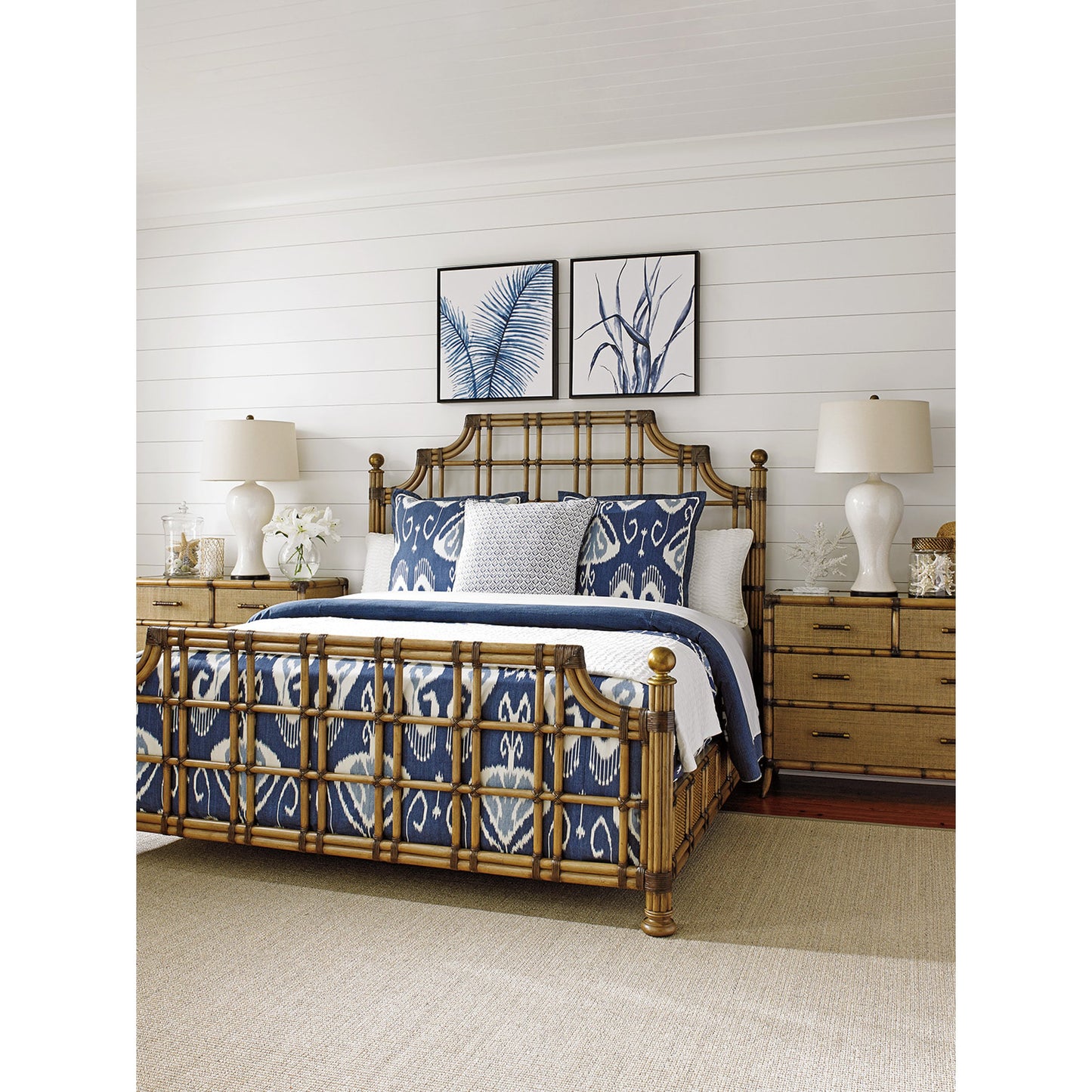 003 SR-836471,SR-836473 | Lifestyle | St. Kitts Rattan Bed by Tommy Bahama Home. Made from unique in a coastal style.